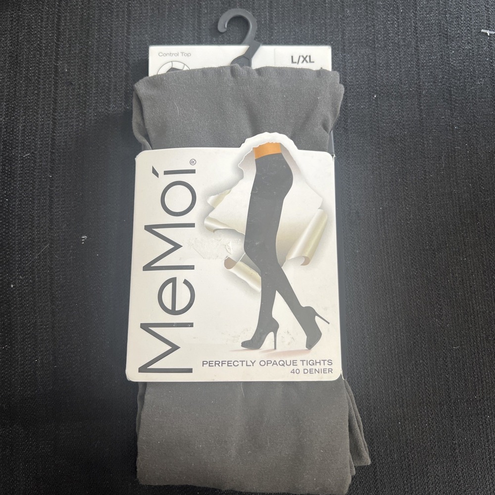 MEMOI Perfectly Opaque Control Top Tights Charcoal L/XL